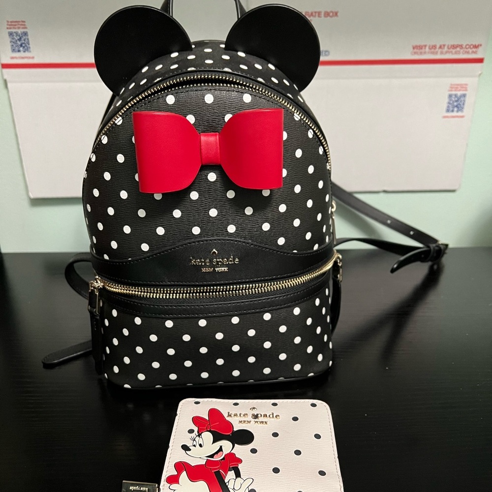 disney x kate spade new york minnie mouse backpack and wallet Polka Dot
